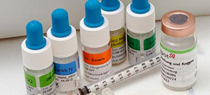 image of a display with treatment medicine capsules image of a display with treatment medicine capsules readt to be given to a patient