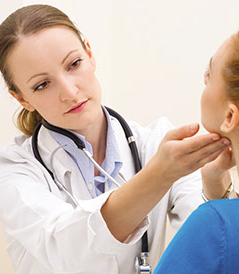 Doctor examening a patient after an injury